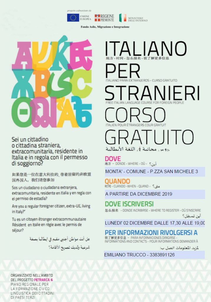 Corso di italiano per stranieri - corso gratuito