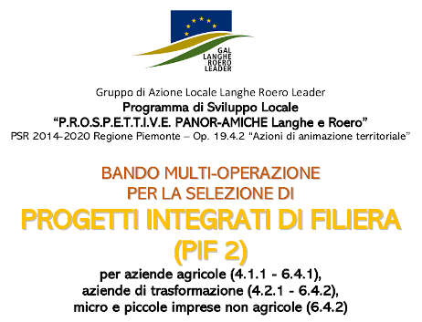 Bando per progetti di filiera GAL