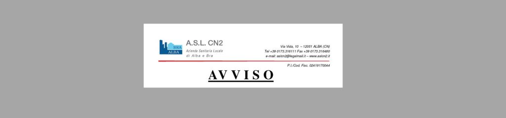 Avviso A.S.L. CN2, pediatra di libera scelta