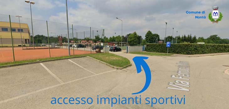 Spostamento campane del vetro a Montà - accesso impianti sportivi