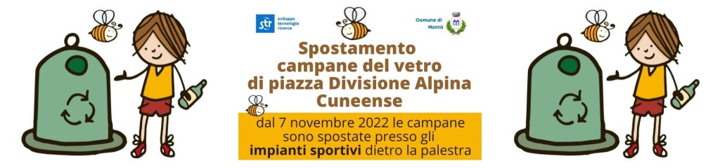 Spostamento campane del vetro di piazza Divisione Alpina Cuneense