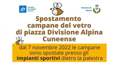 Spostamento campane del vetro di piazza Divisione Alpina Cuneense