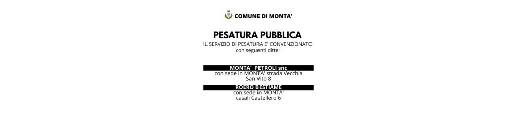 Convenzione Comunale con due aziende per il servizio di pesatura pubblica