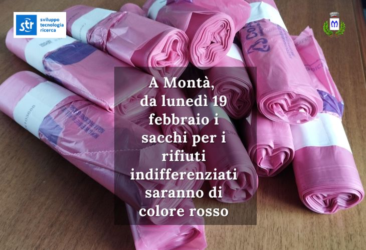 Montà, cambio colore dei sacchi da lunedì 19 febbraio