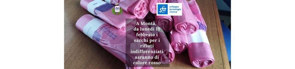 Montà dal 19 febbraio cambia il colore dei sacchi per la raccolta dei rifiuti indifferenziati.