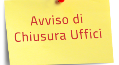 Chiusura Ufficio Anagrafe e Protocollo
